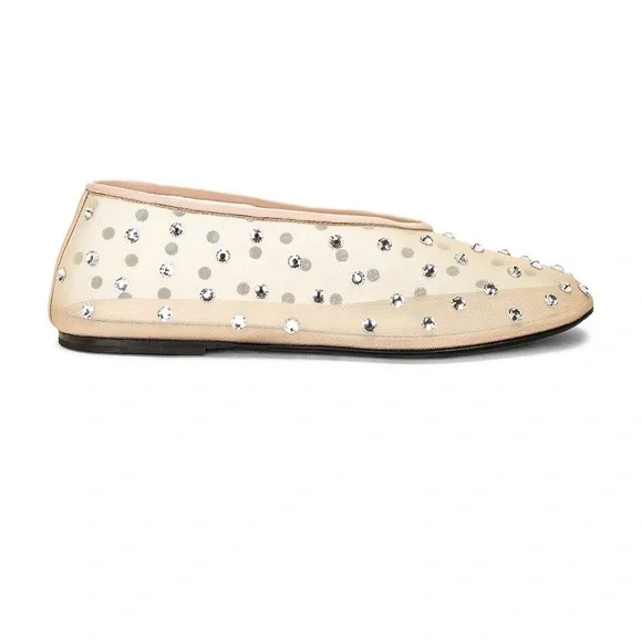 KHAITE Tan Studded Women's Flats
